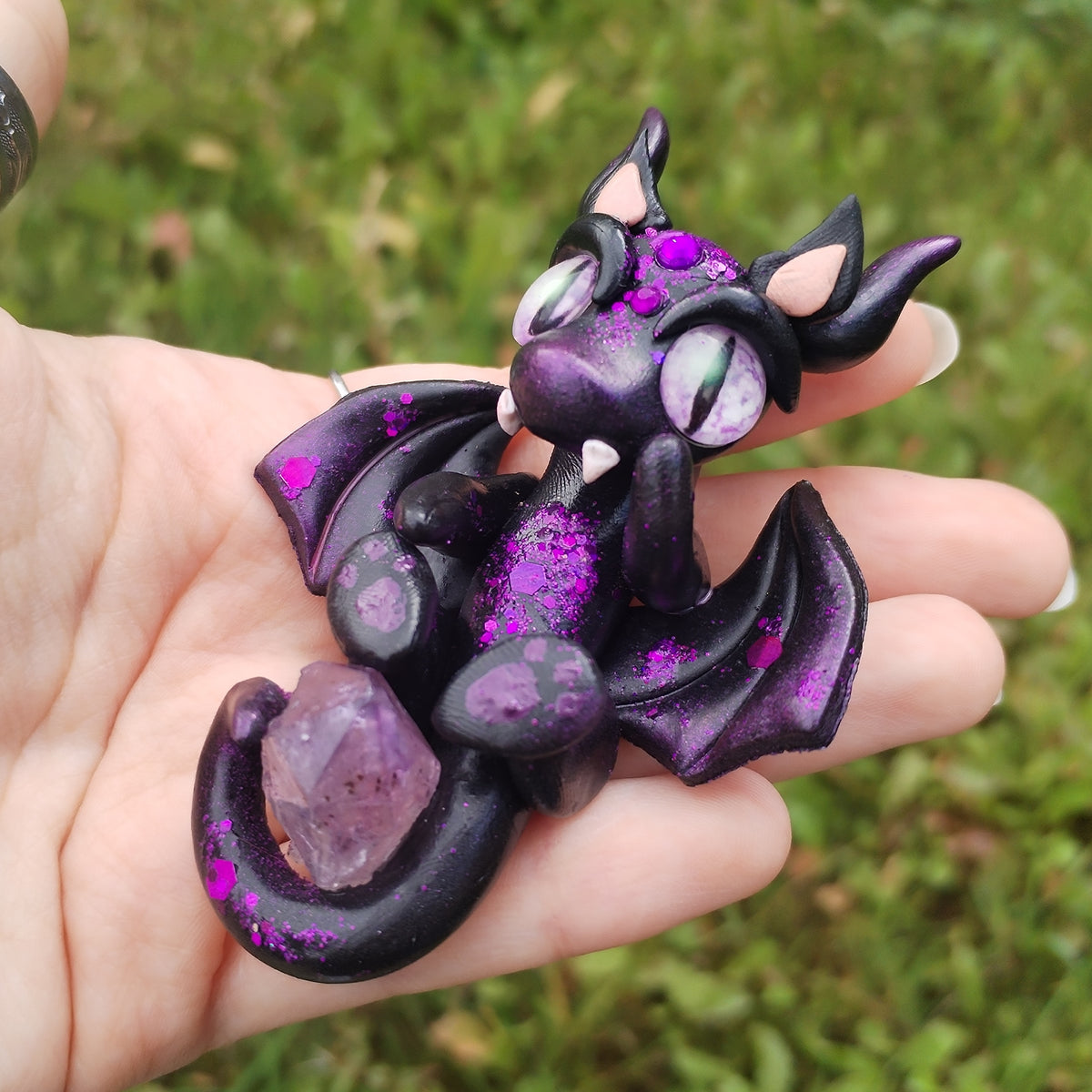 Amethyst Bat Crystal Dragon