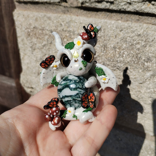 Moss Agate Crystal Dragon