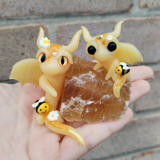 Honey Themed Honey Calicite Crystal Dragon