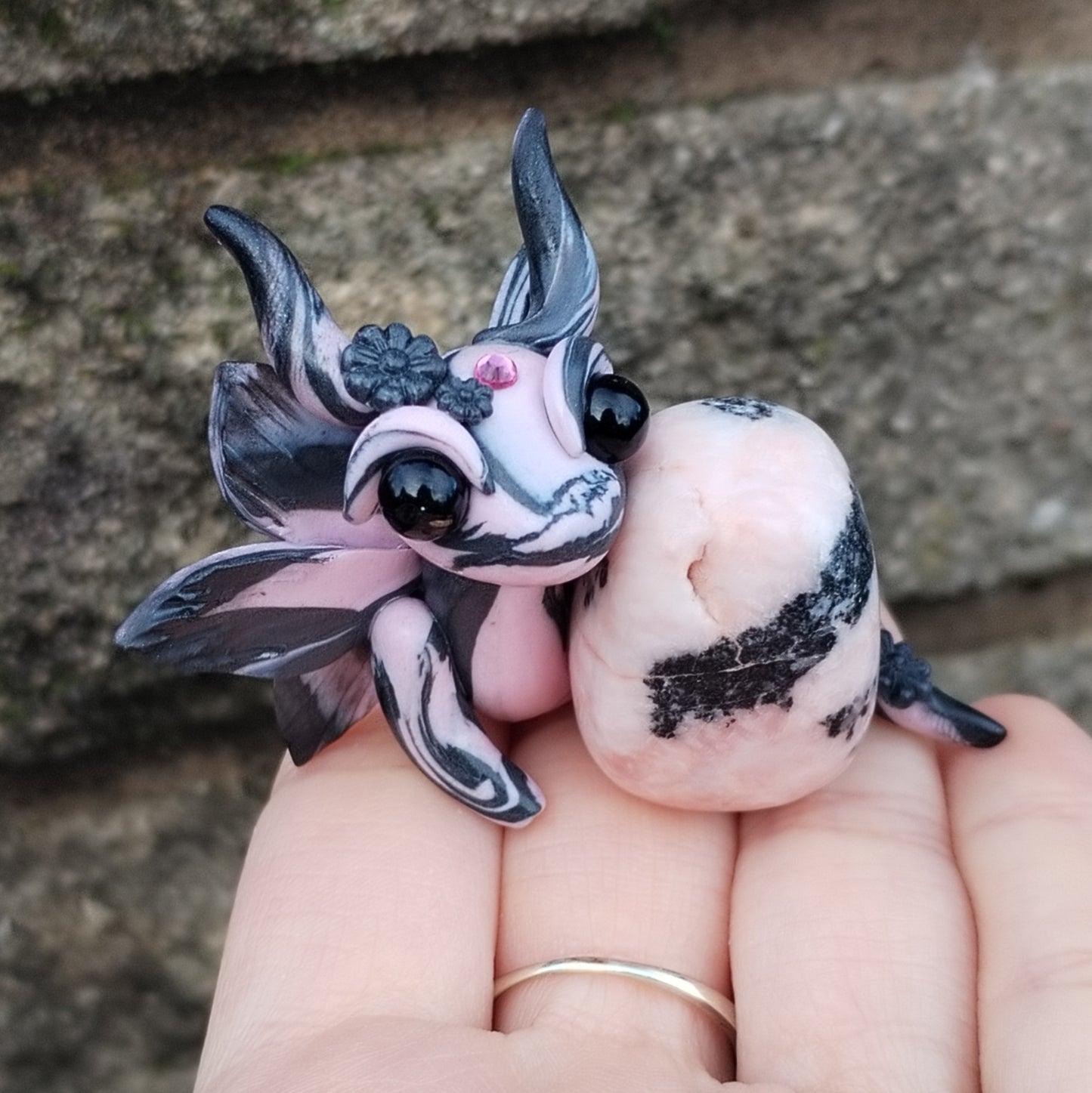 Pink Zebra Jasper Crystal Dragon