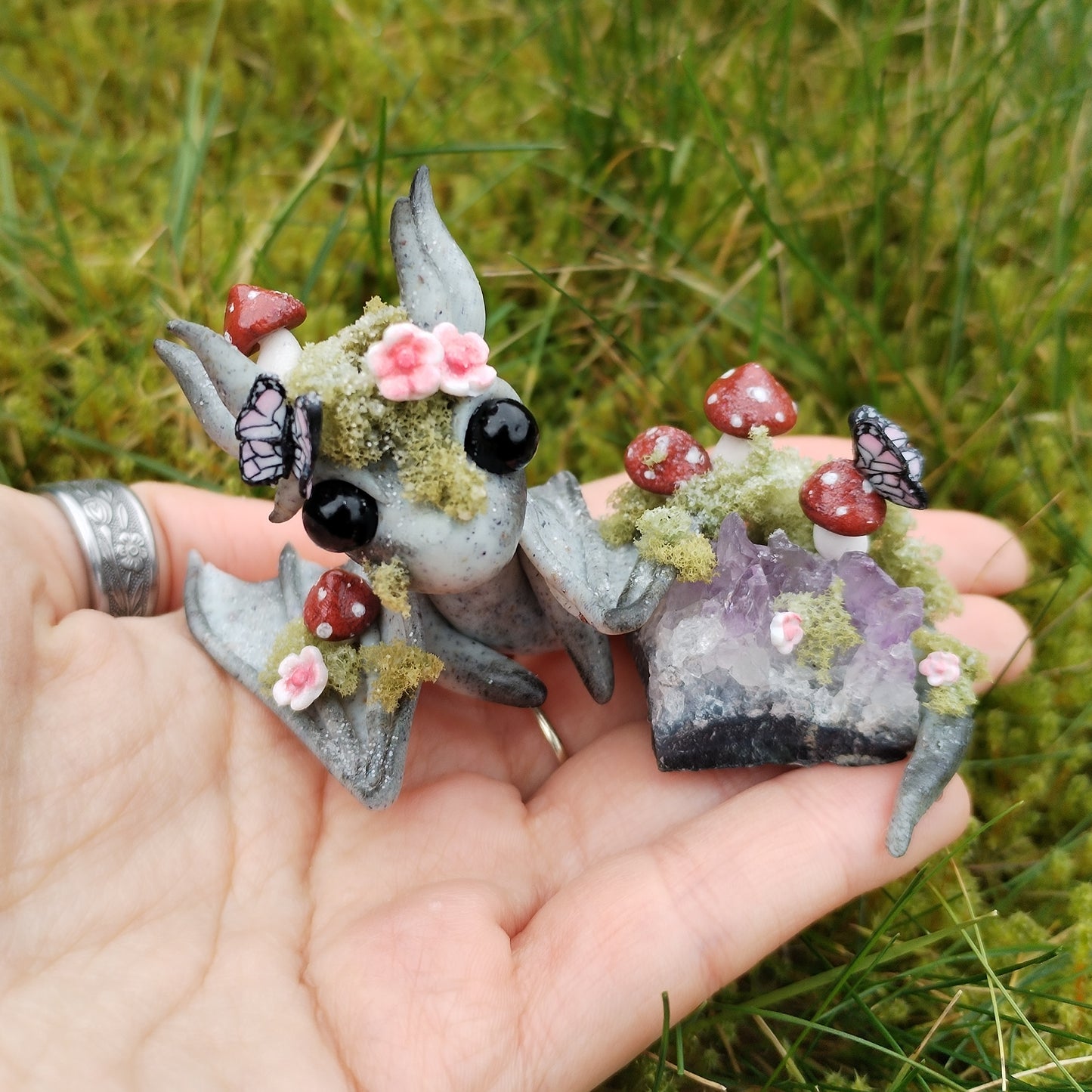 Amethyst Woodland Themed Crystal Dragon