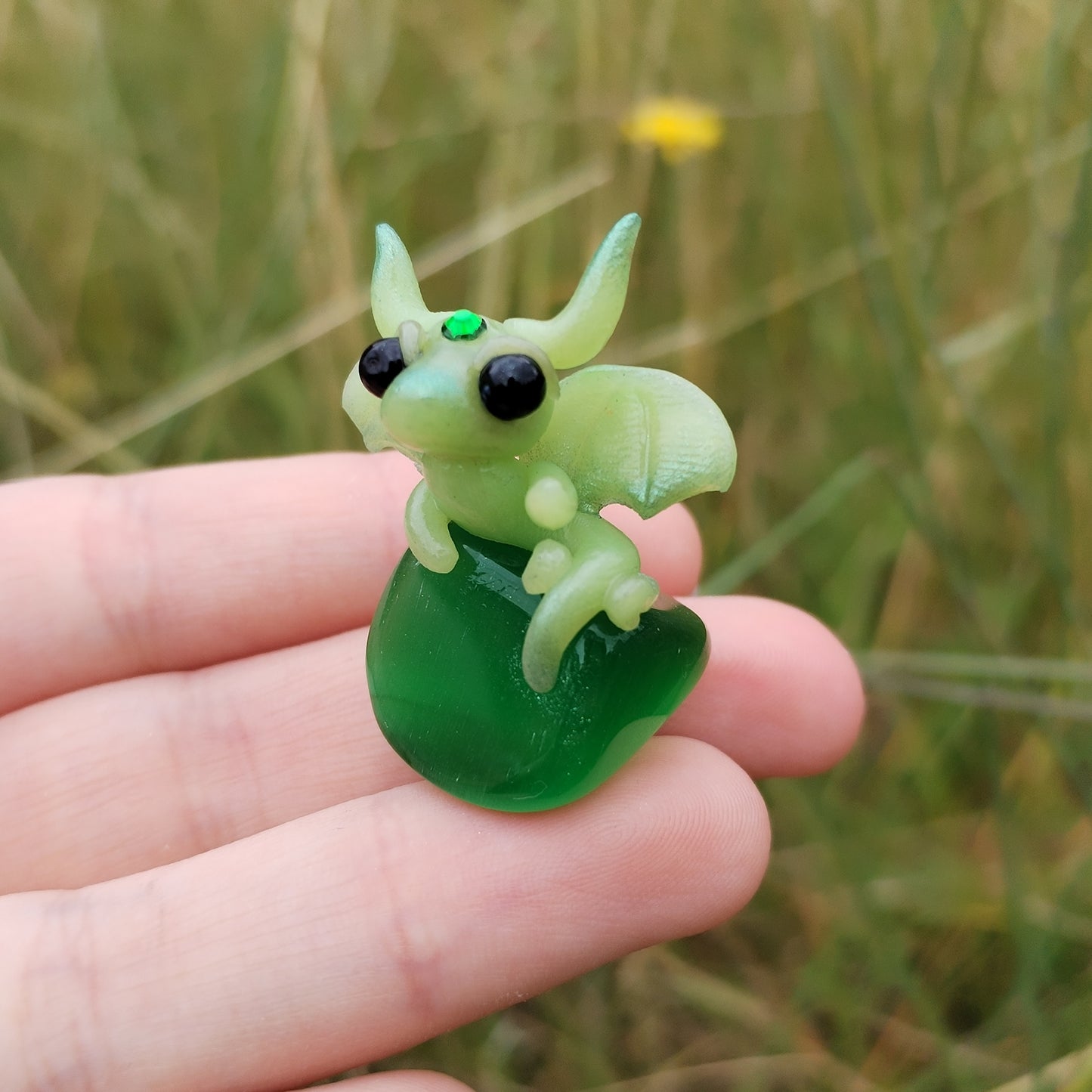 Green Cat Eye Crystal Dragon
