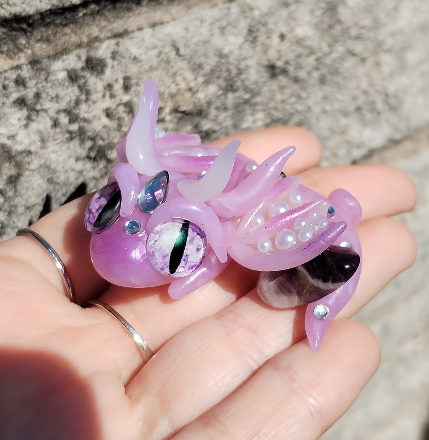 Chevron Amethyst Crystal Dragon