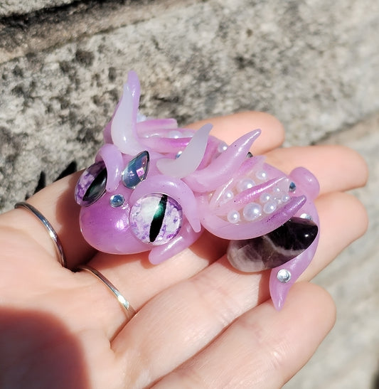 Chevron Amethyst Crystal Dragon