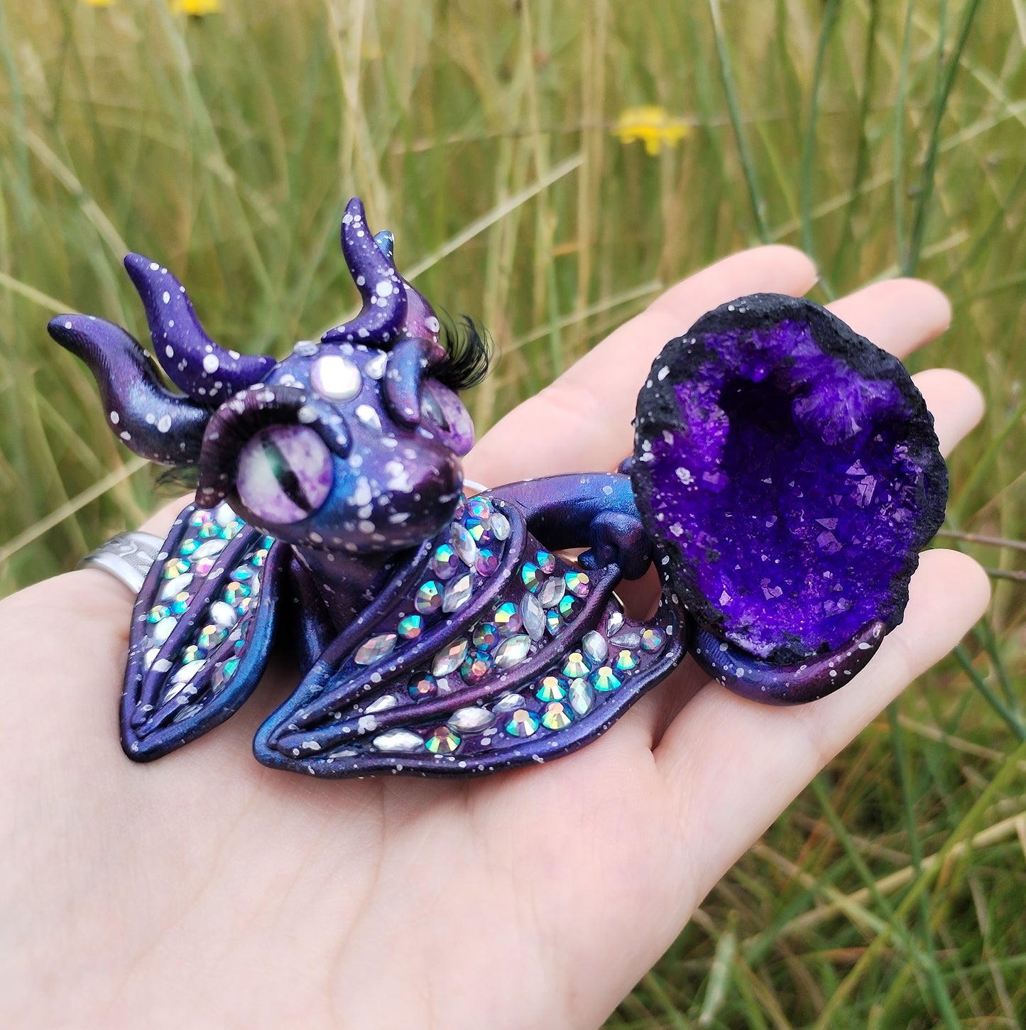 Purple Geode Crystal Dragon