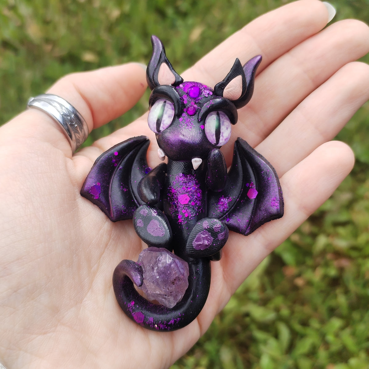 Amethyst Bat Crystal Dragon