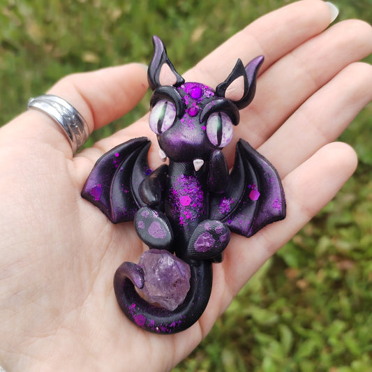 Amethyst Bat Crystal Dragon