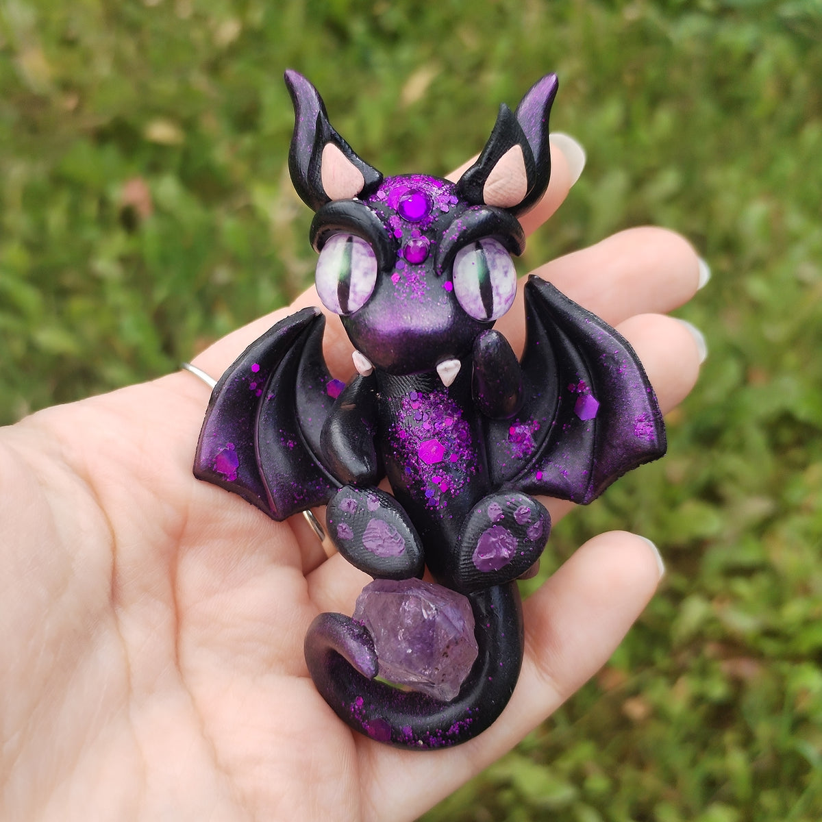 Amethyst Bat Crystal Dragon