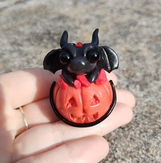 Pumpkin Basket Red Howlite Crystal Dragon