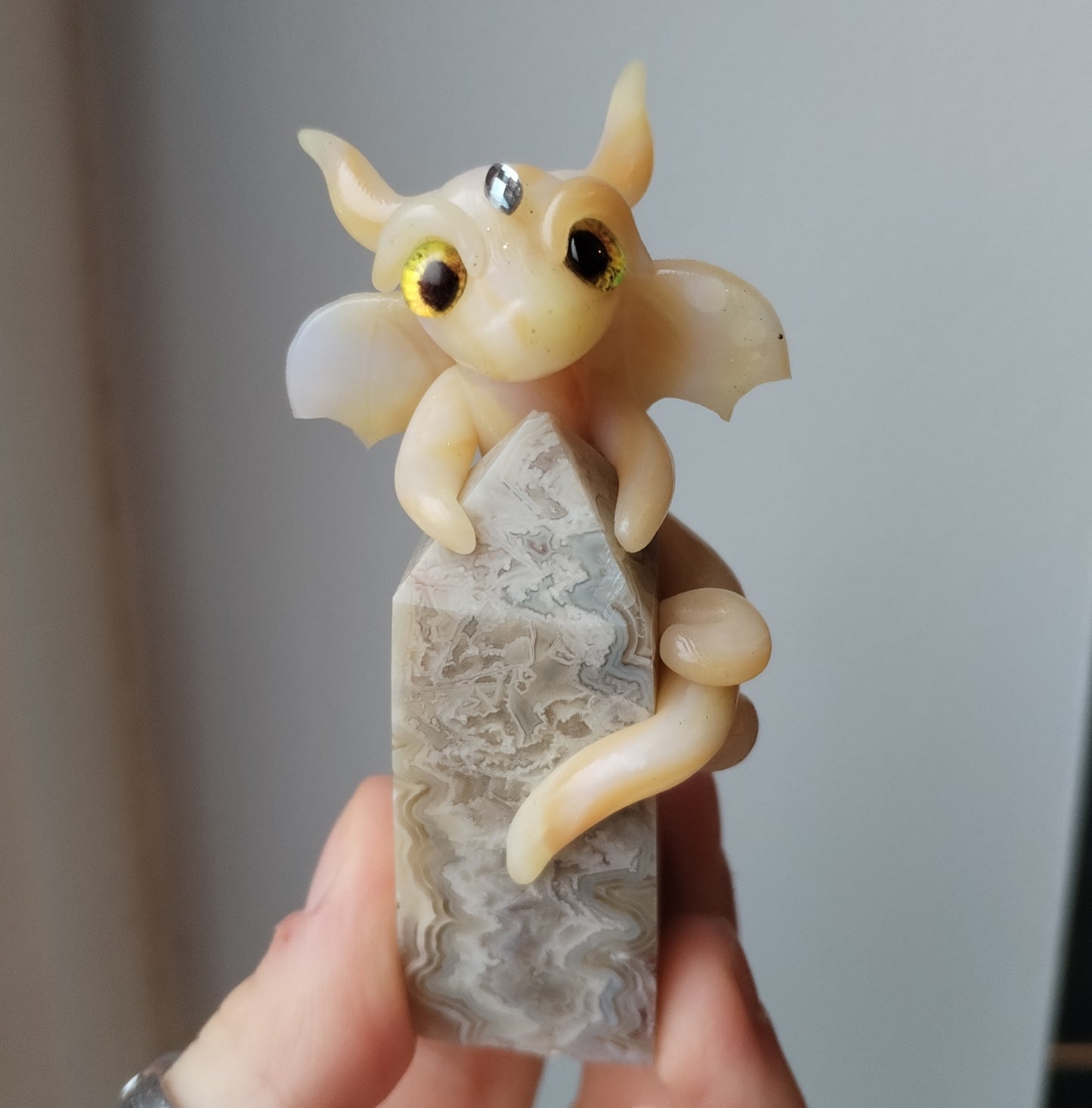 Crazy Lace Agate Crystal Dragon