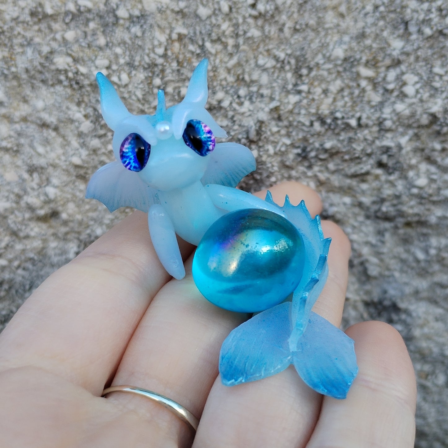 Blue Aura Quartz Baby Water Crystal Dragon
