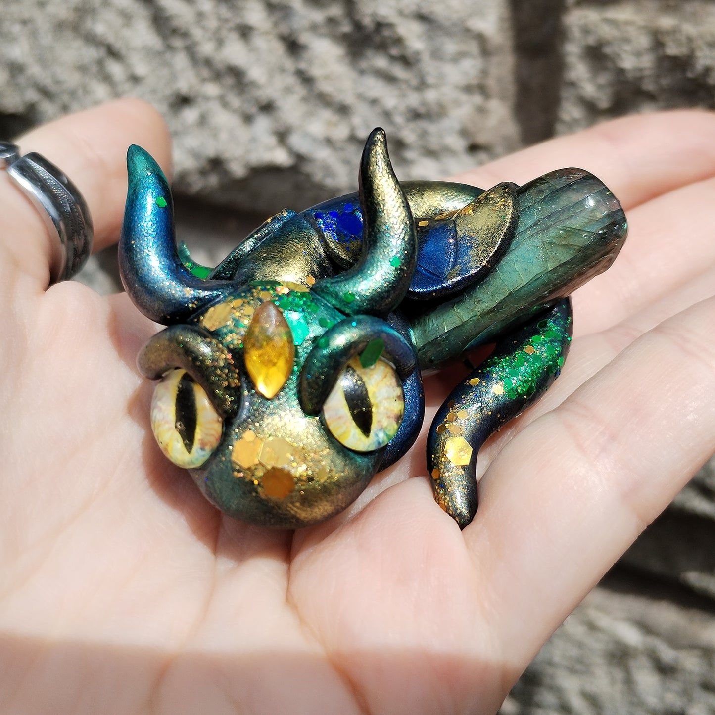 Labradorite Crystal Dragon
