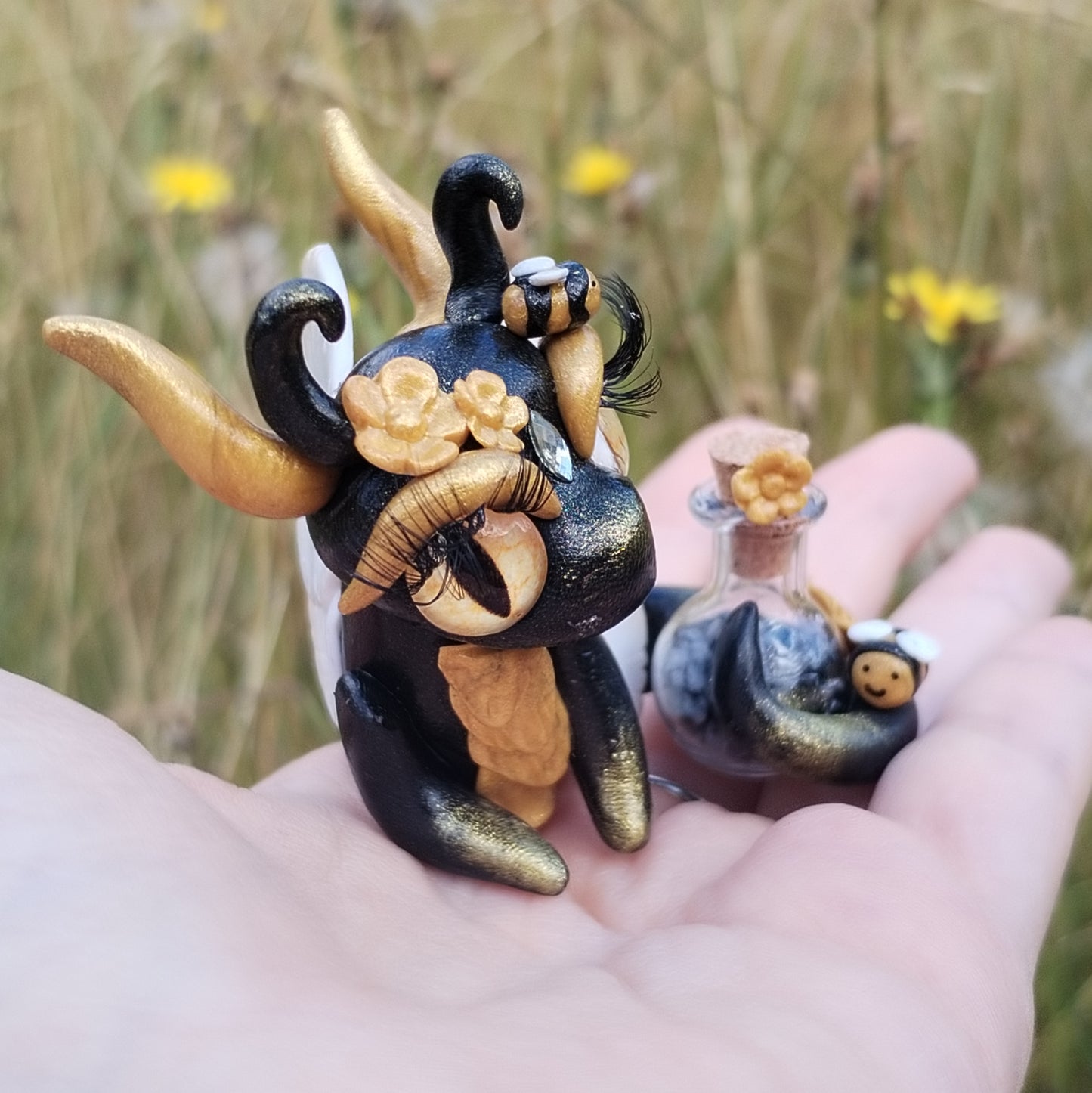 Bee Theme Tigers Eye Crystal Dragon