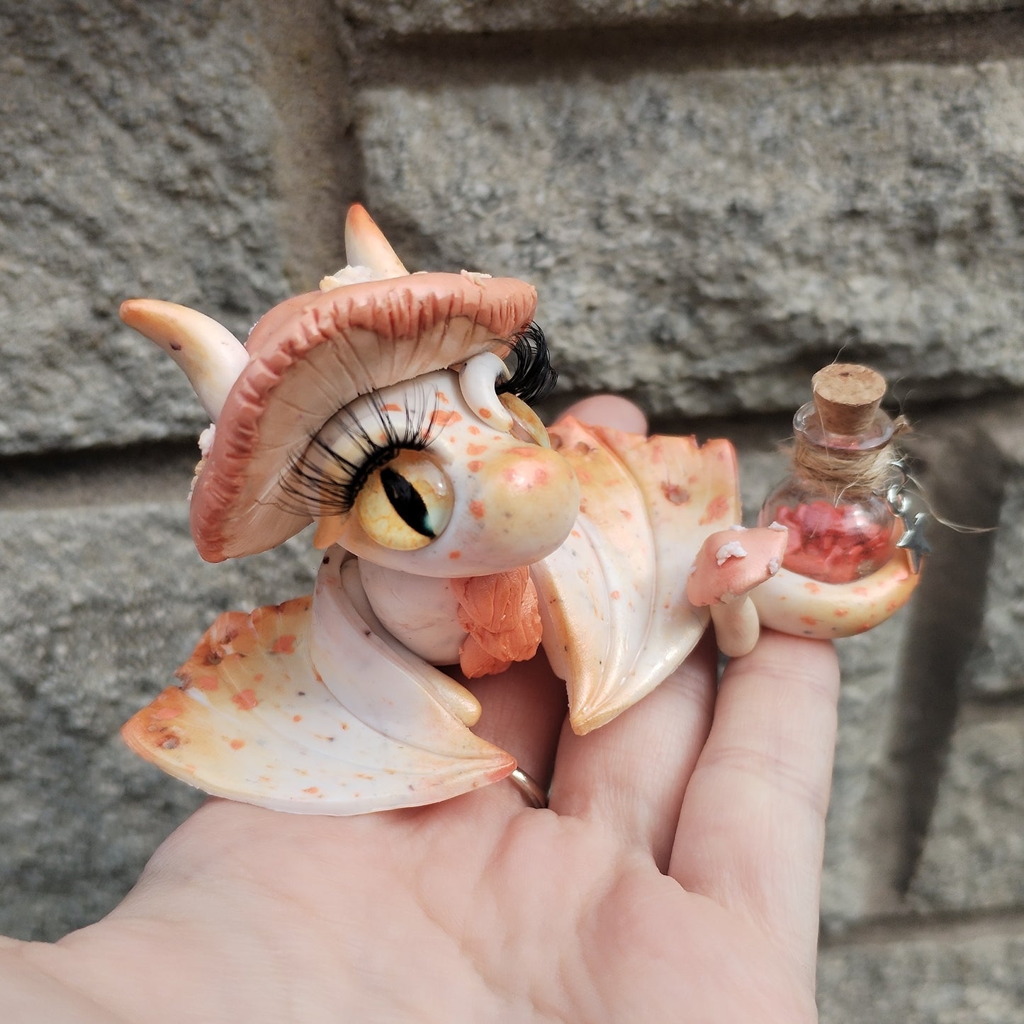 Red Howlite Mushroom Crystal Dragon