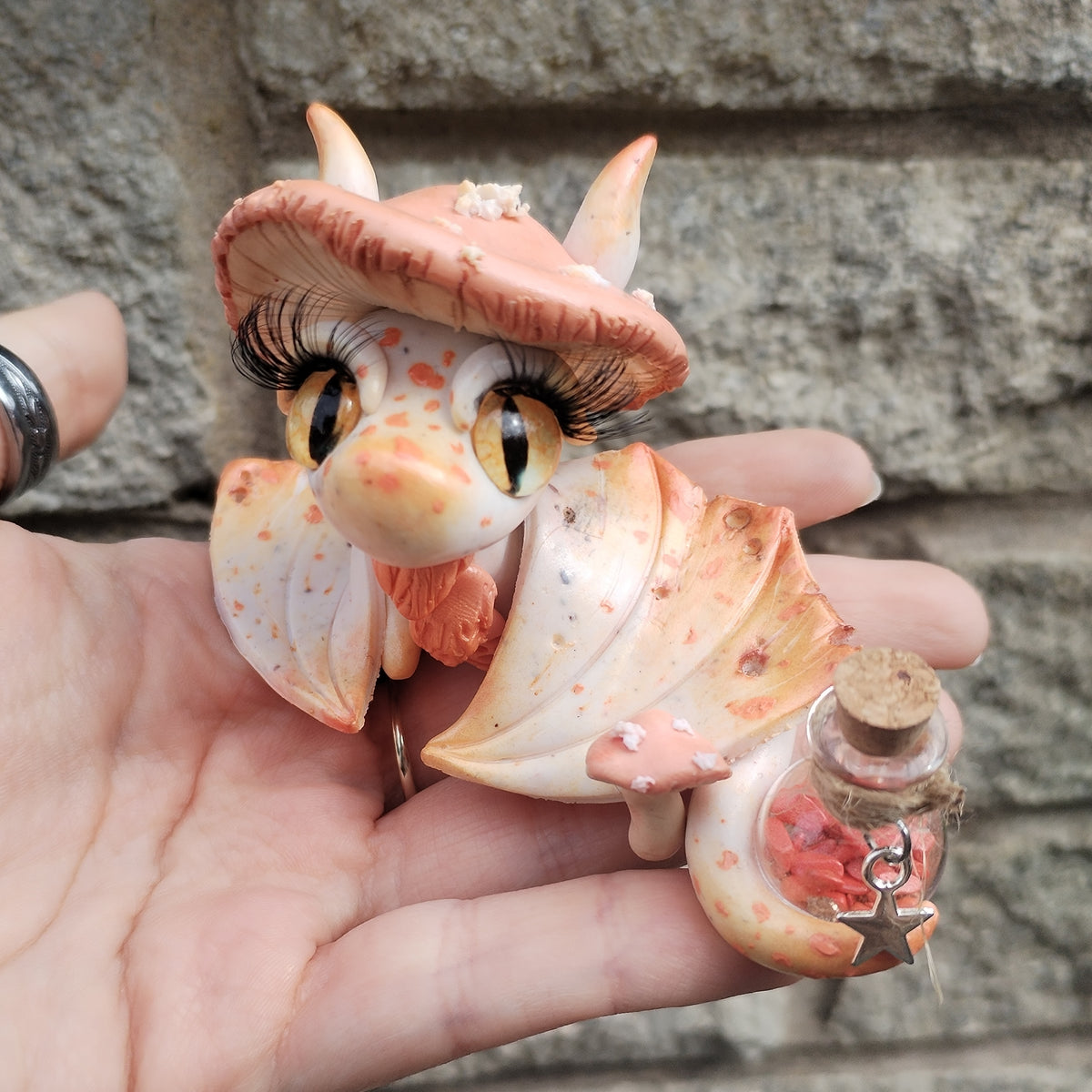 Red Howlite Mushroom Crystal Dragon