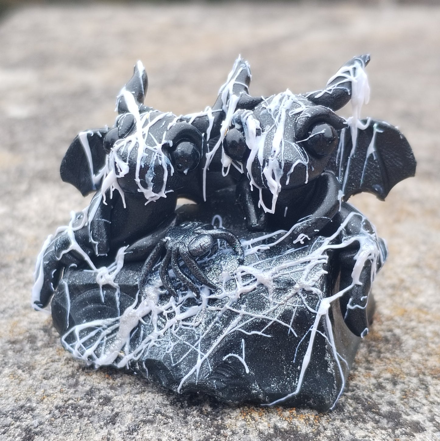 Obsidian Spiderweb Crystal Dragons