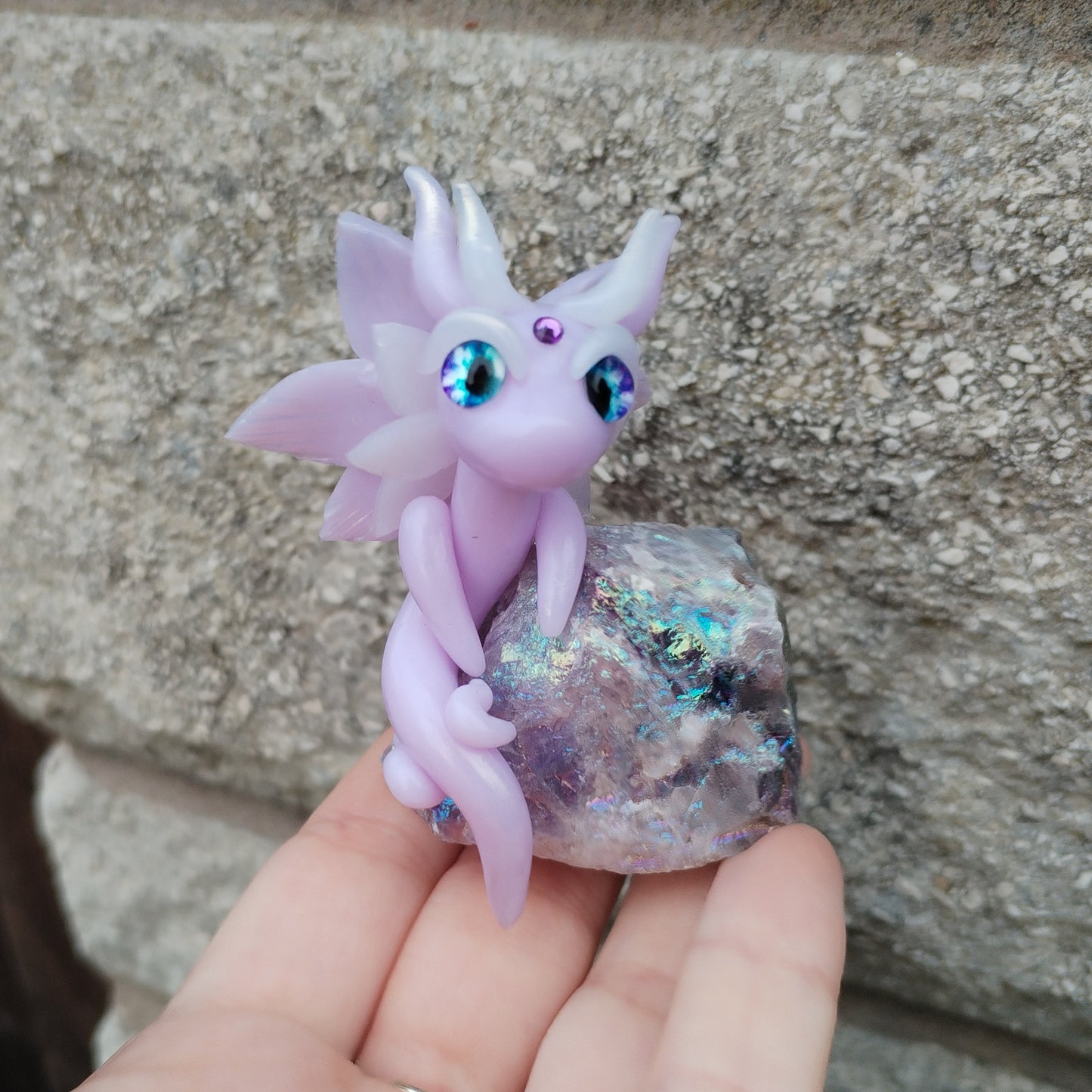 Amethyst Aura Crystal Dragon
