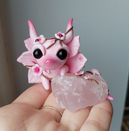Rose Quartz Crystal Dragon
