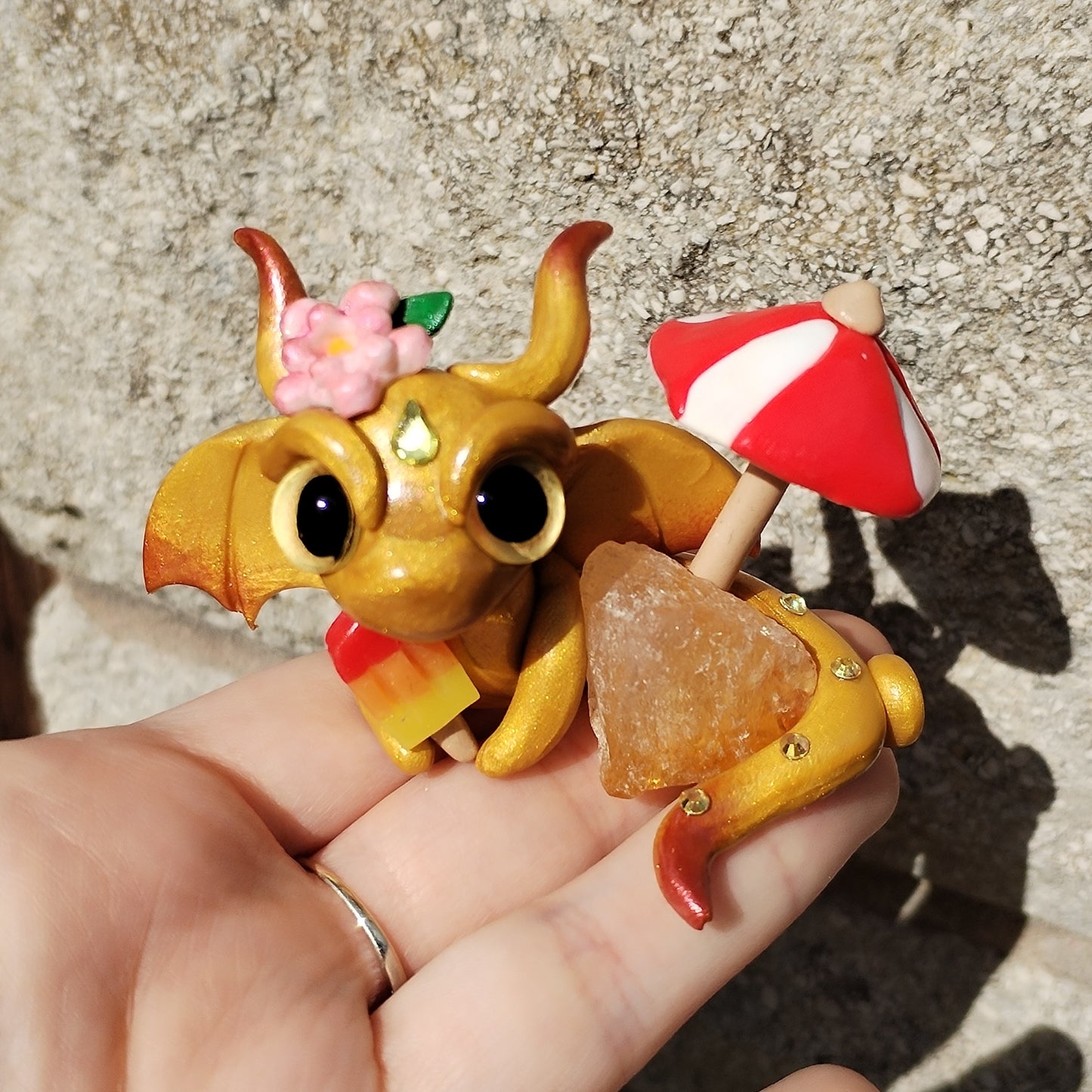 Summer Themed Citrine Crystal Dragon