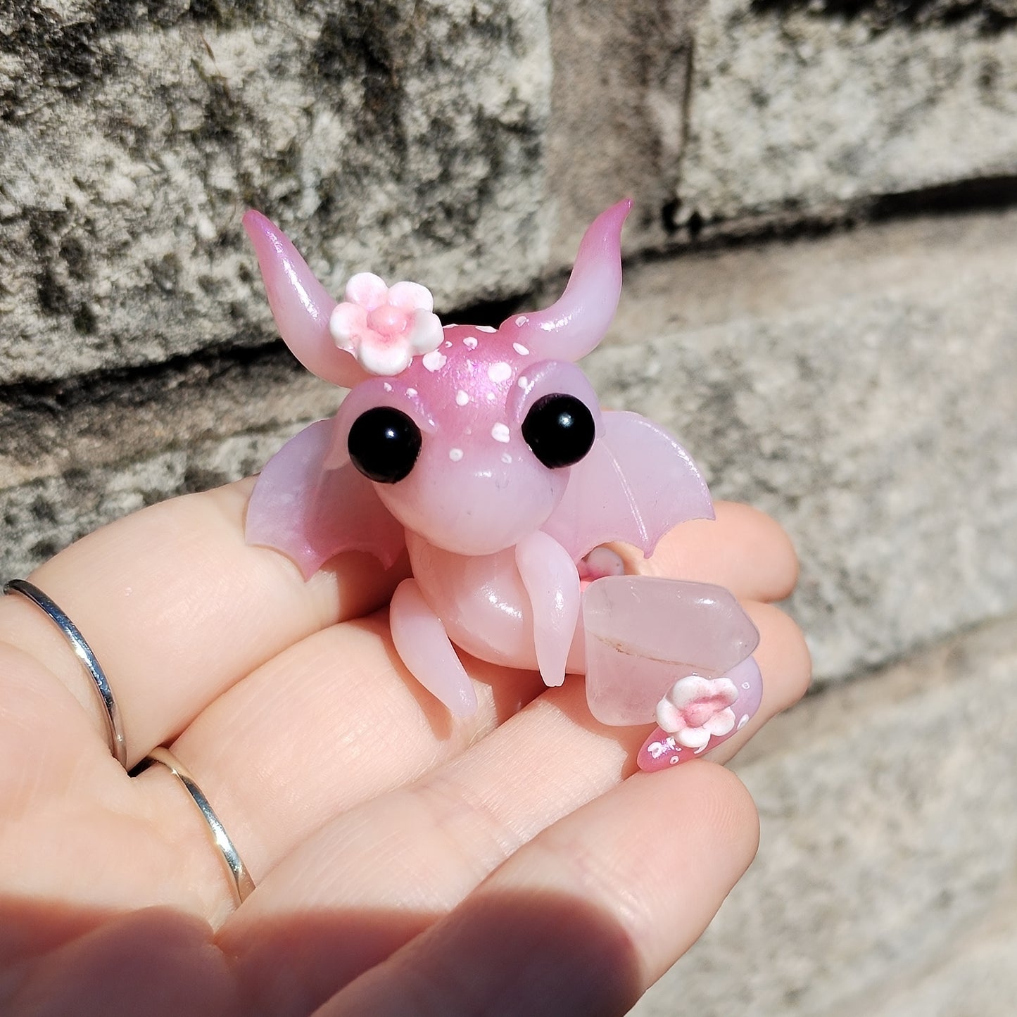 Rose Quartz Crystal Dragon