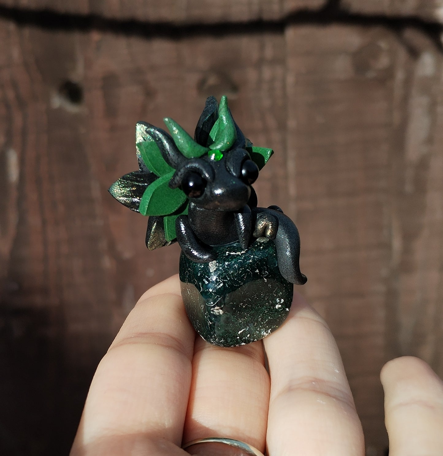 Moss Agate Crystal Dragon