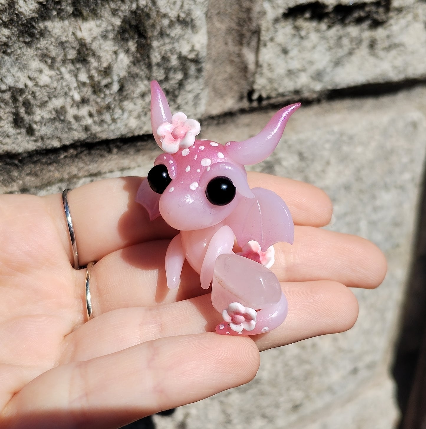 Rose Quartz Crystal Dragon