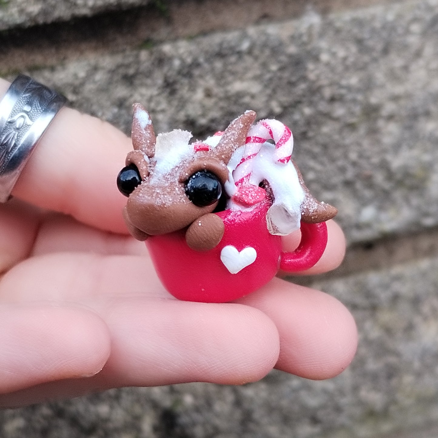 Red Howlite Hot Chocolate Crystal Dragon