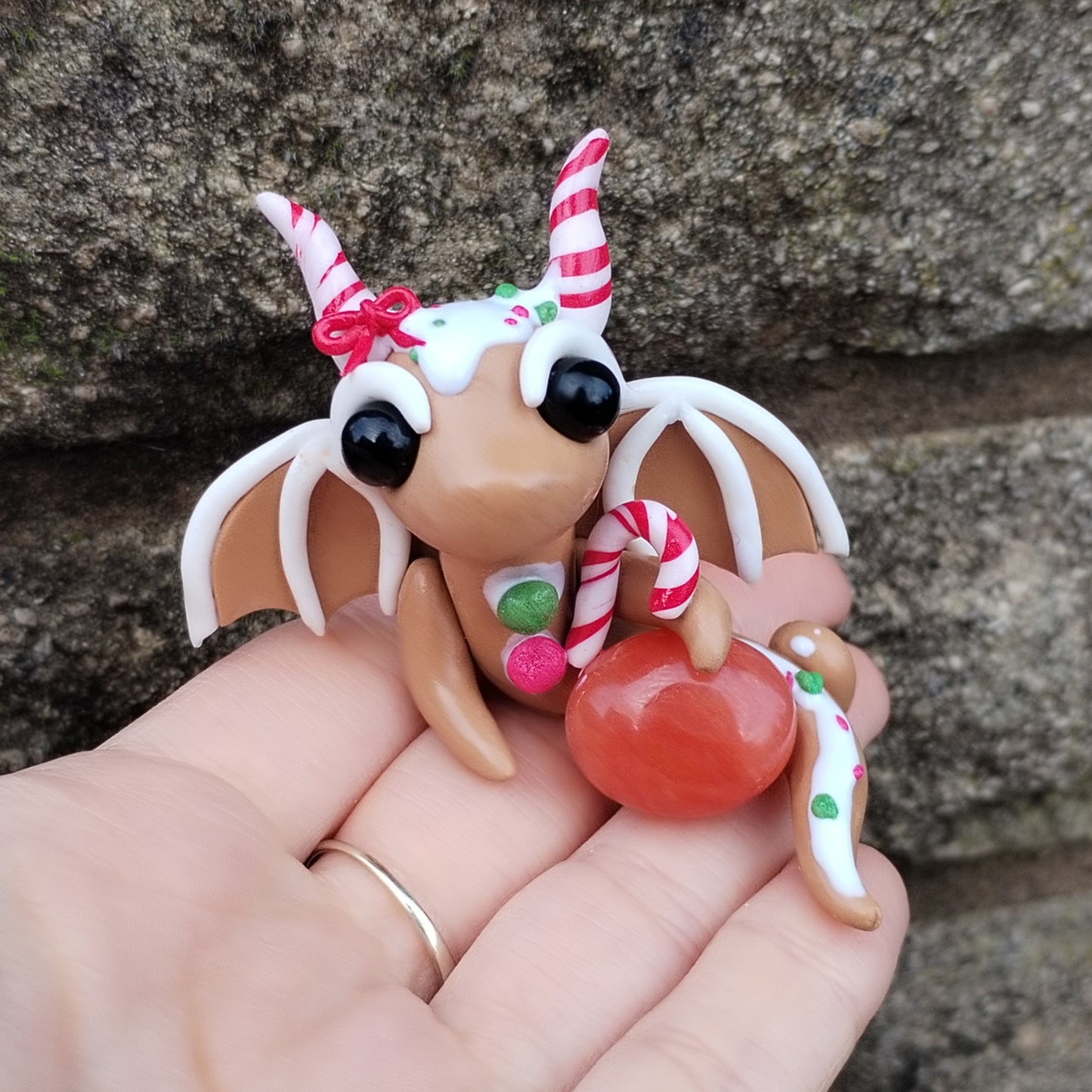 Carnelian Gingerbread Crystal Dragon