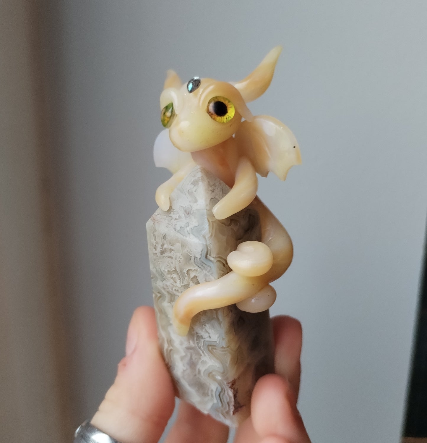 Crazy Lace Agate Crystal Dragon