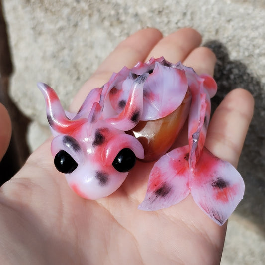 Koi Fish Themed Crazy Lace Agate Crystal Dragon