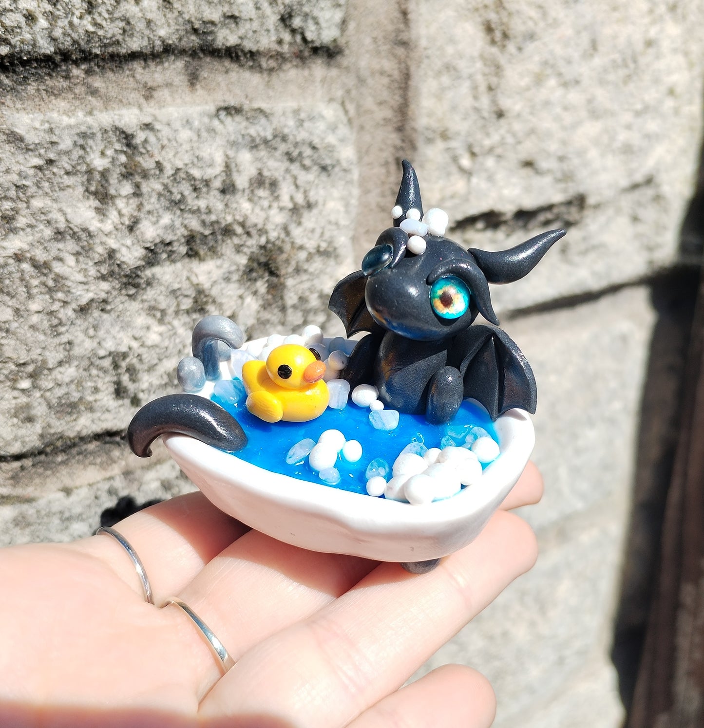 Bathtub Blue Lace Agate Crystal Dragon