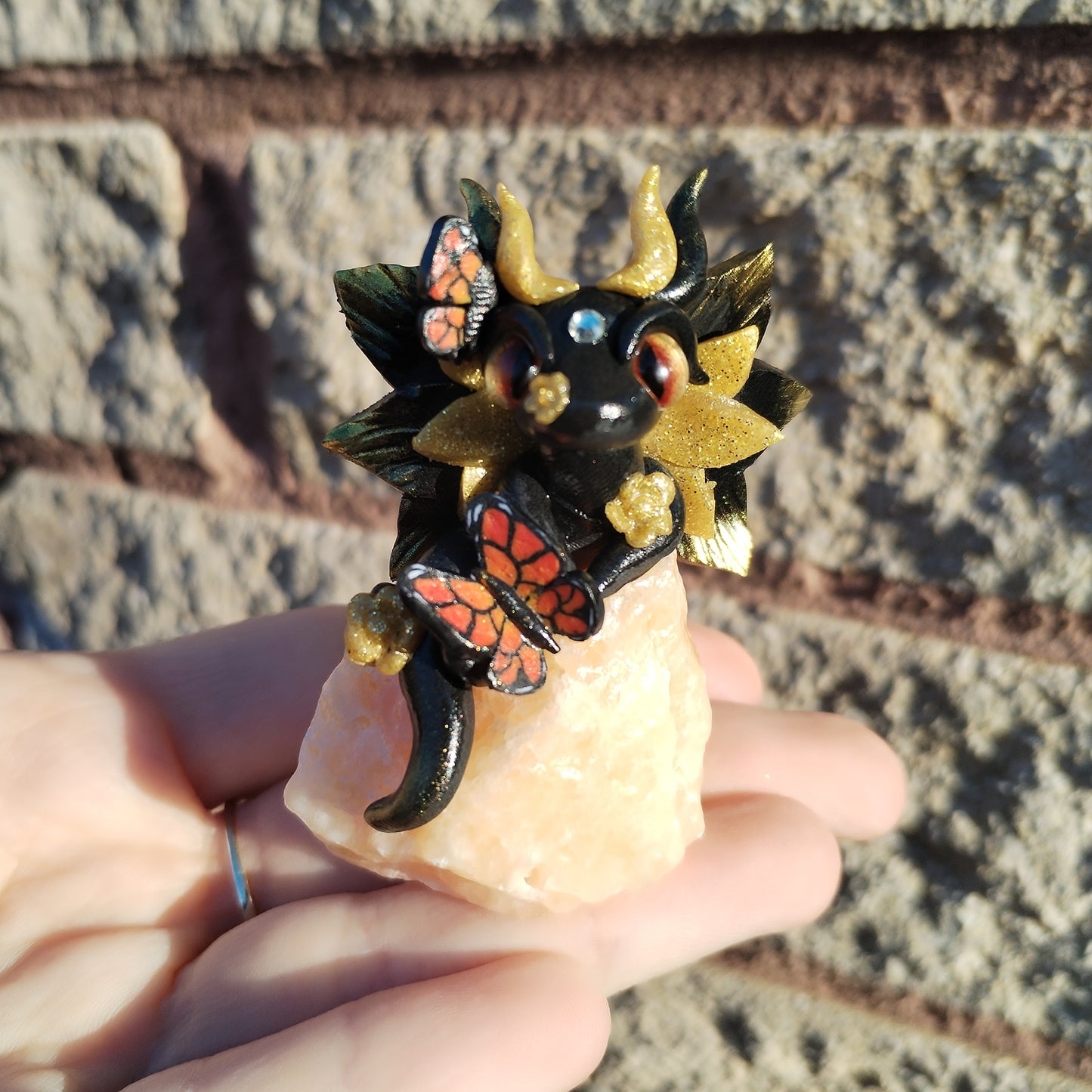 Orange Calicite Crystal Dragon