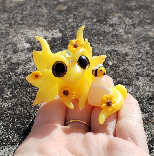 Sunflower Themed Crystal Dragon