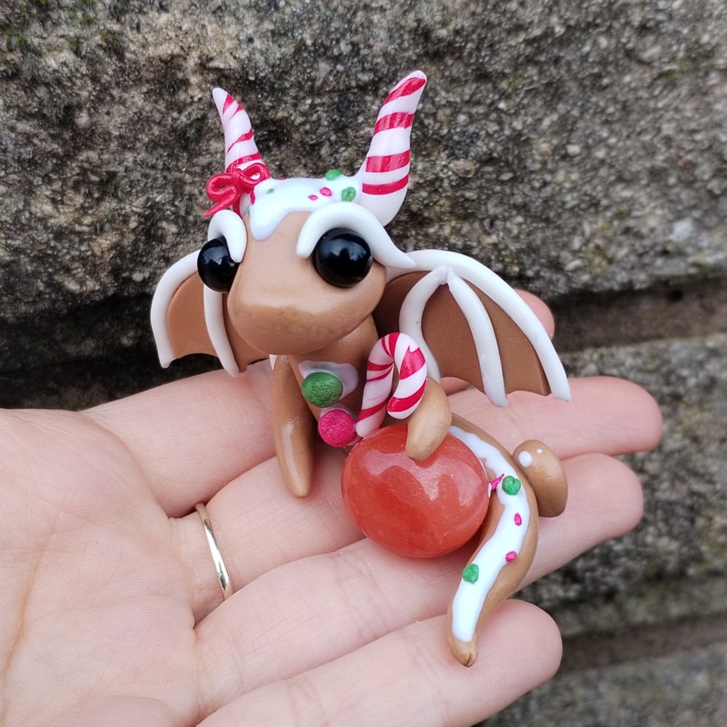 Carnelian Gingerbread Crystal Dragon