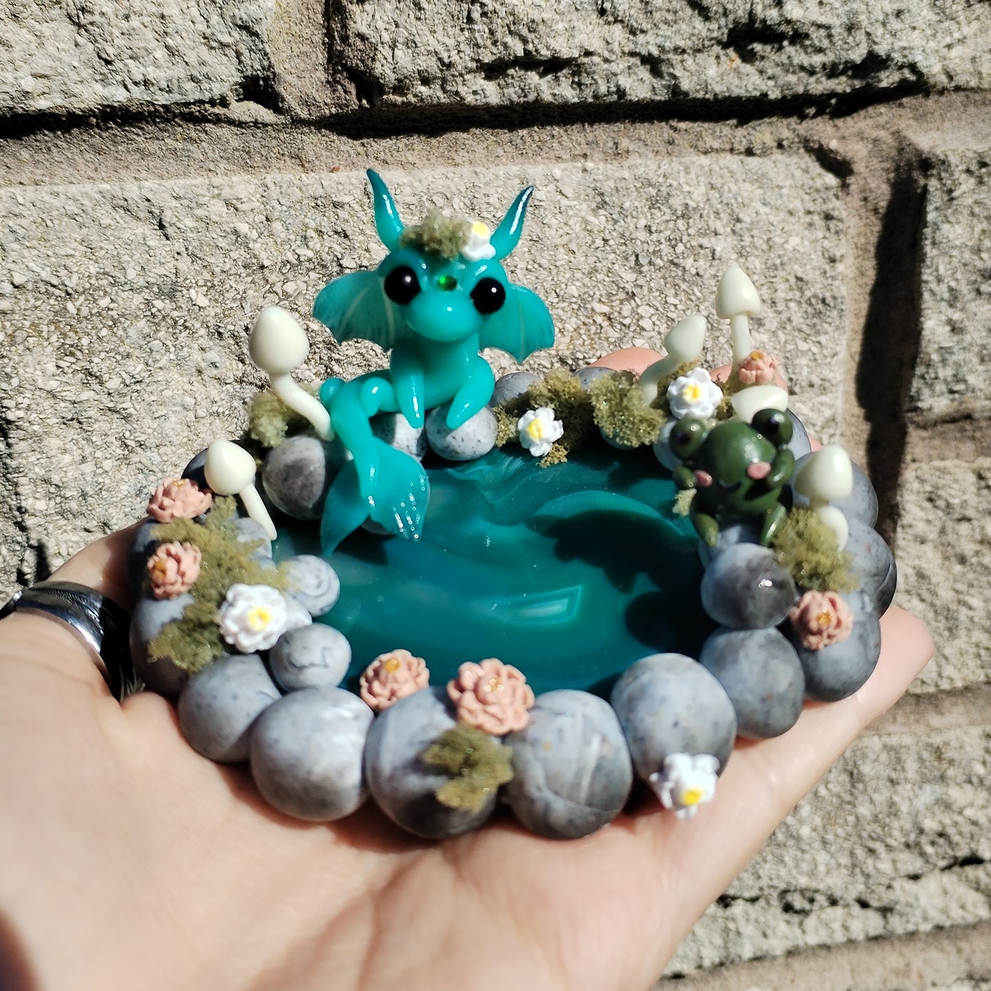 Fairy Pond Themed Trinket Dish Crystal Dragon