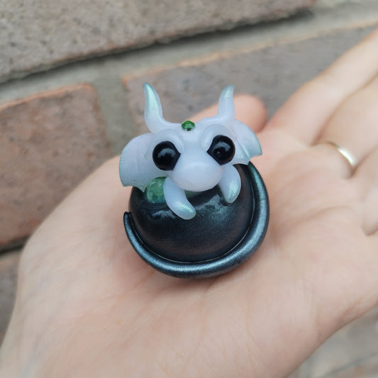 Green Flourite Cauldron Crystal Dragon
