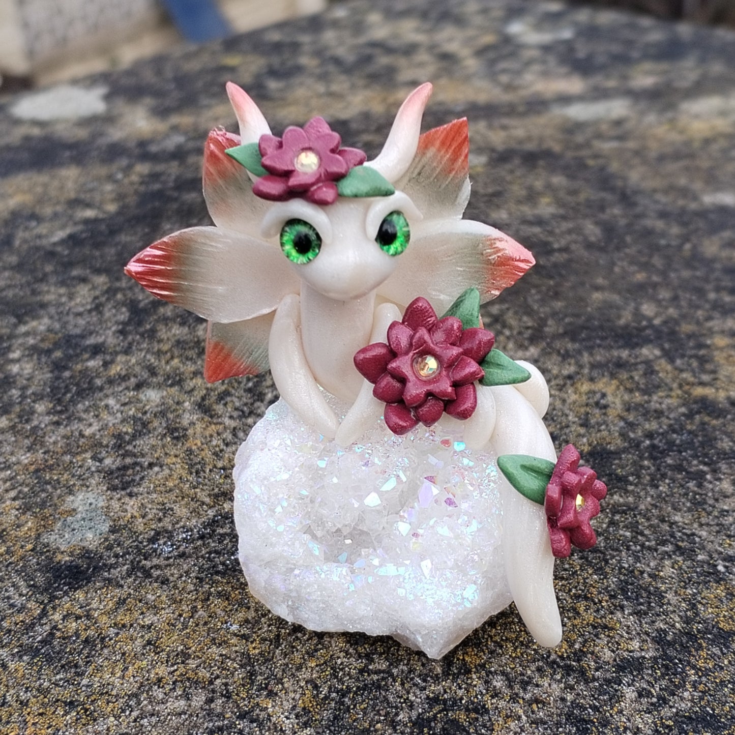 Angel Aura Quartz Geode Crystal Dragon