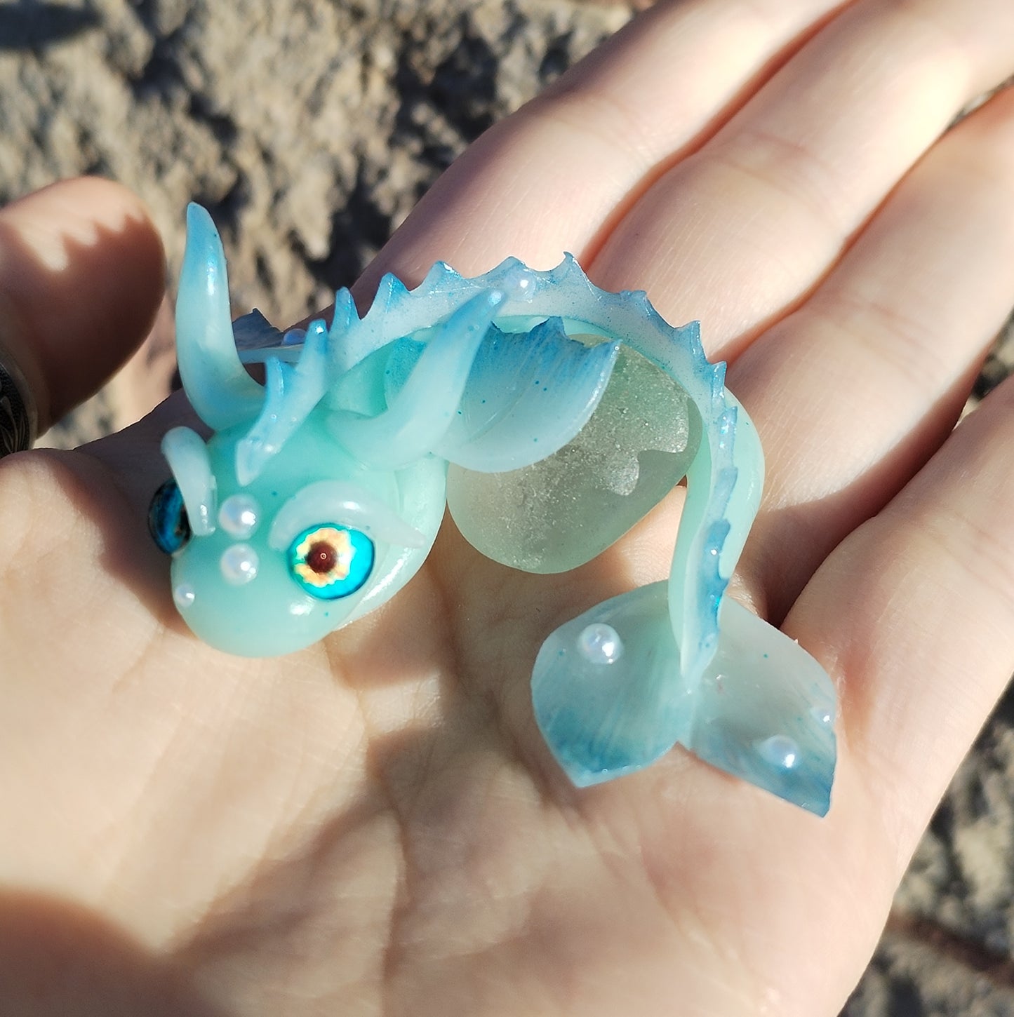 Sea Glass Baby Water Crystal Dragon