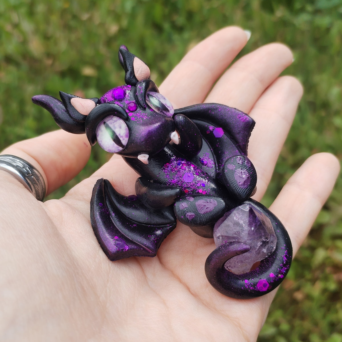 Amethyst Bat Crystal Dragon