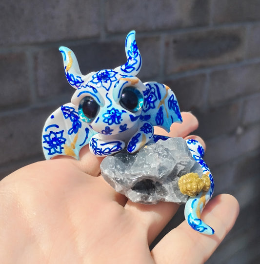 Blue Calicite Crystal Dragon