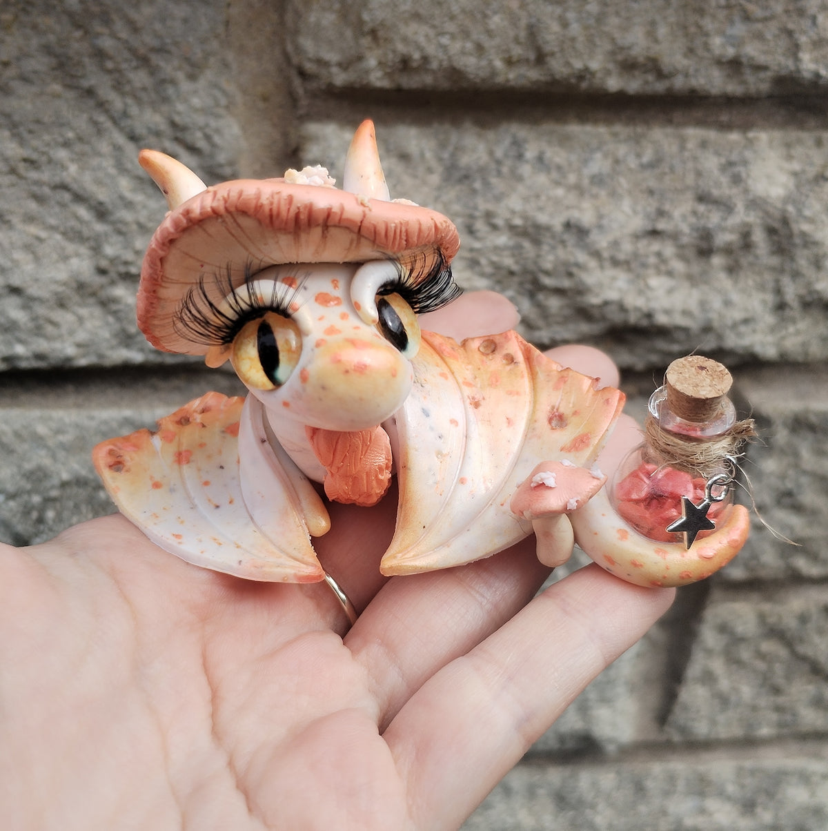 Red Howlite Mushroom Crystal Dragon