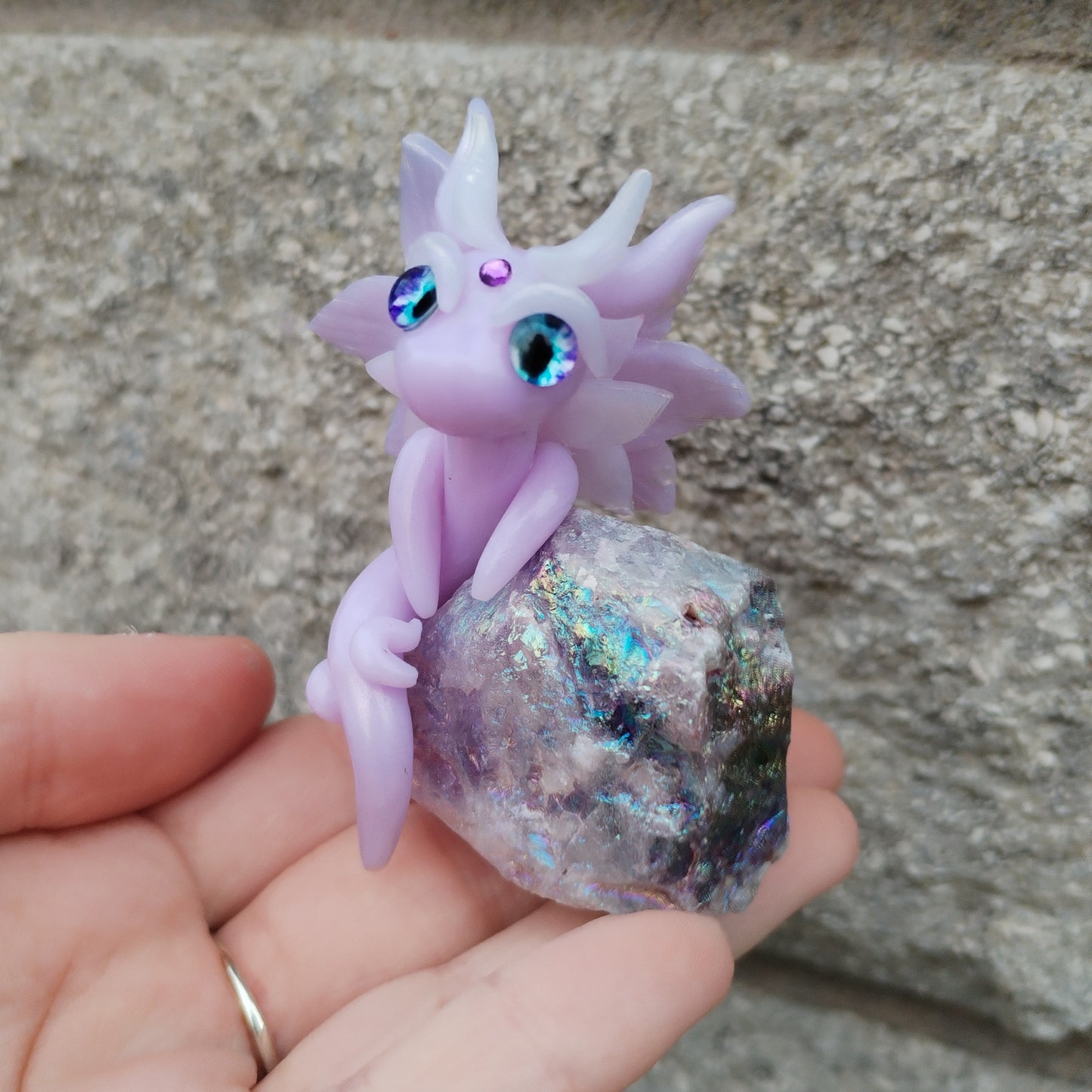 Amethyst Aura Crystal Dragon