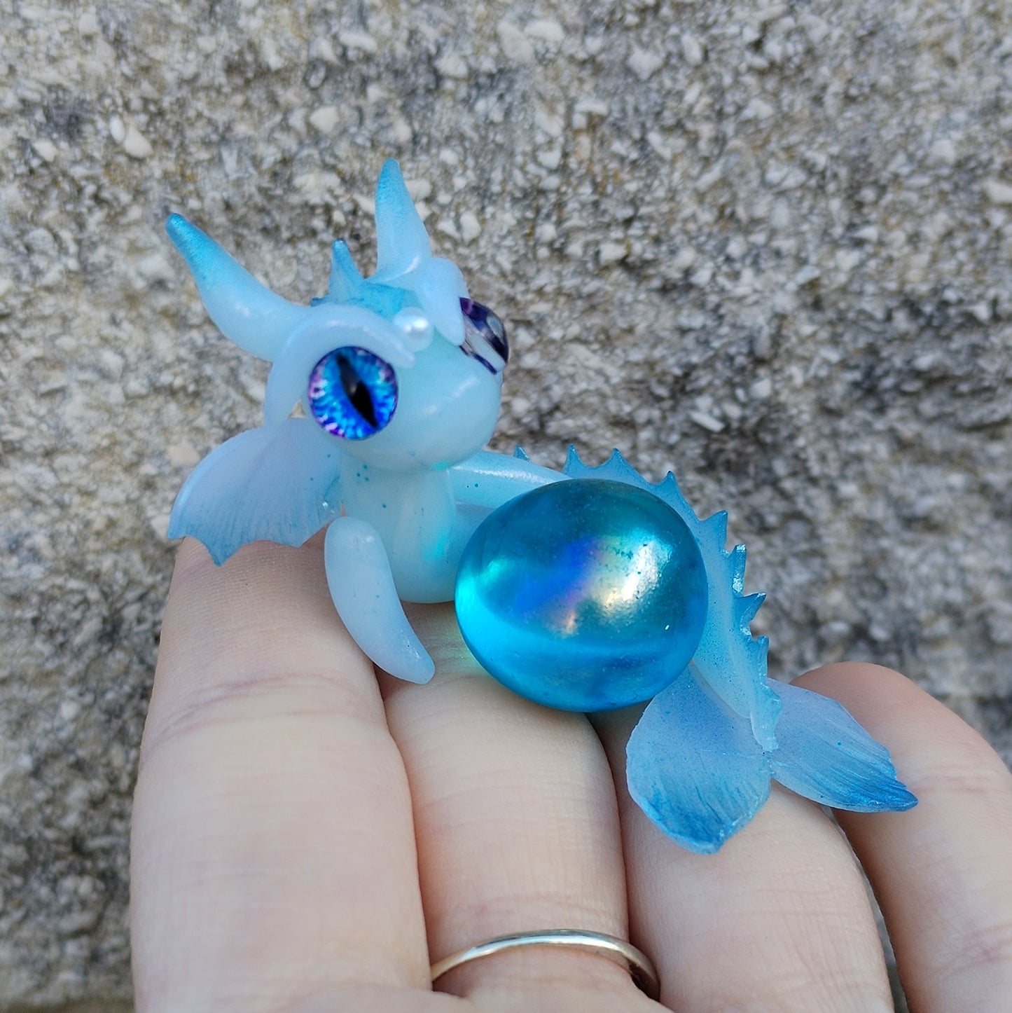 Blue Aura Quartz Baby Water Crystal Dragon