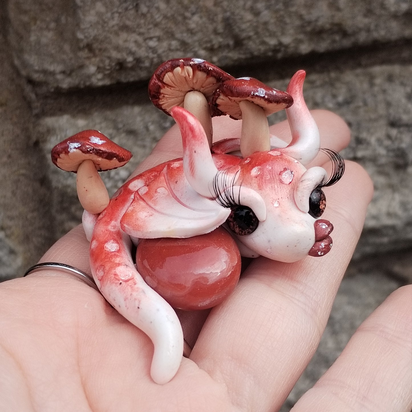 Carnelian Mushroom Crystal Dragon