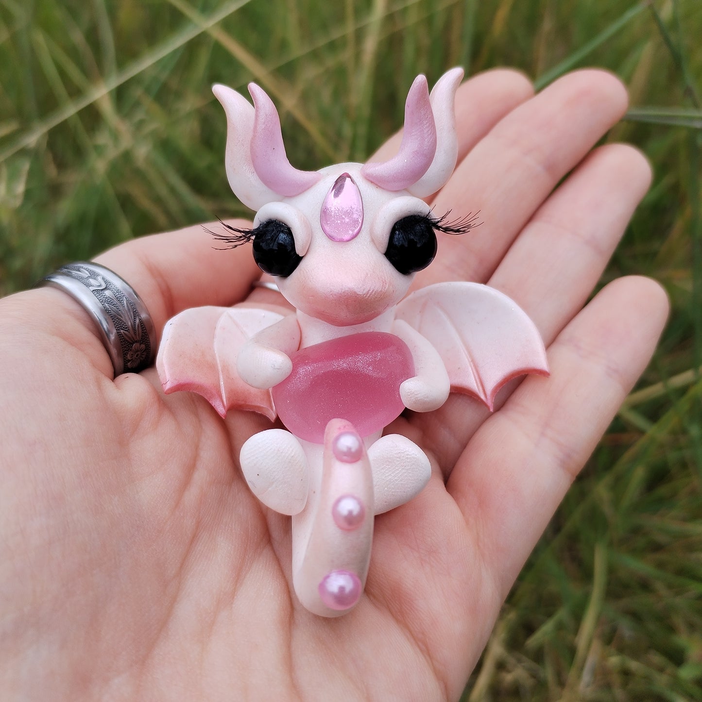 Pink Cat Eye Crystal Dragon