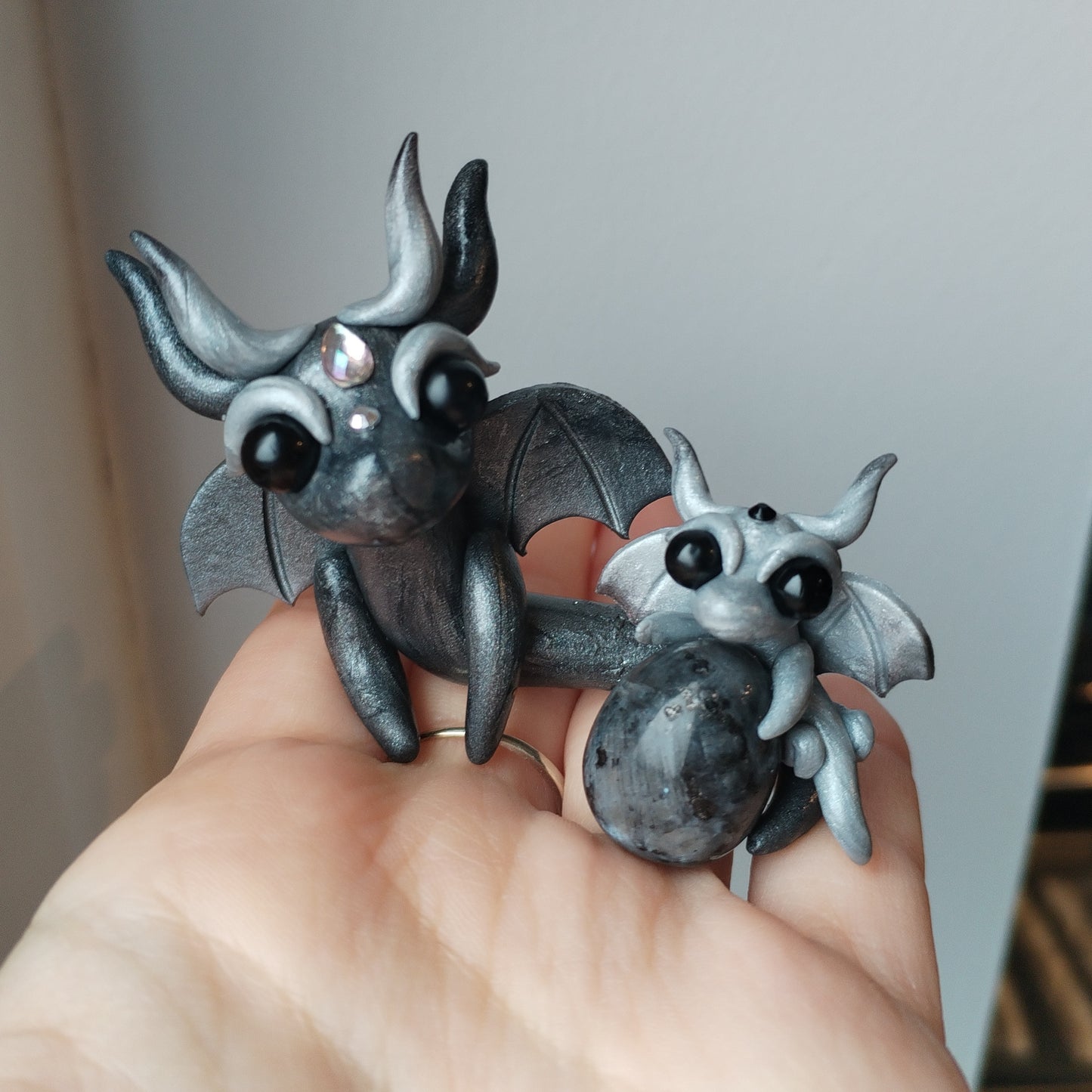 Larvakite Crystal Dragons