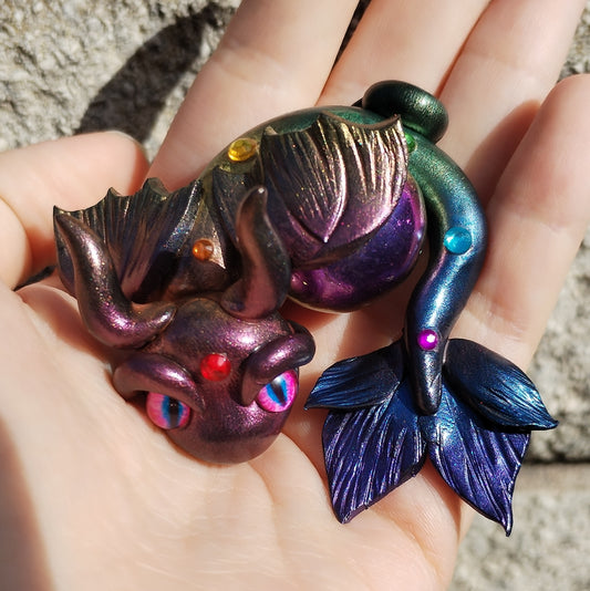 Rainbow Aura Quartz Water Crystal Dragon